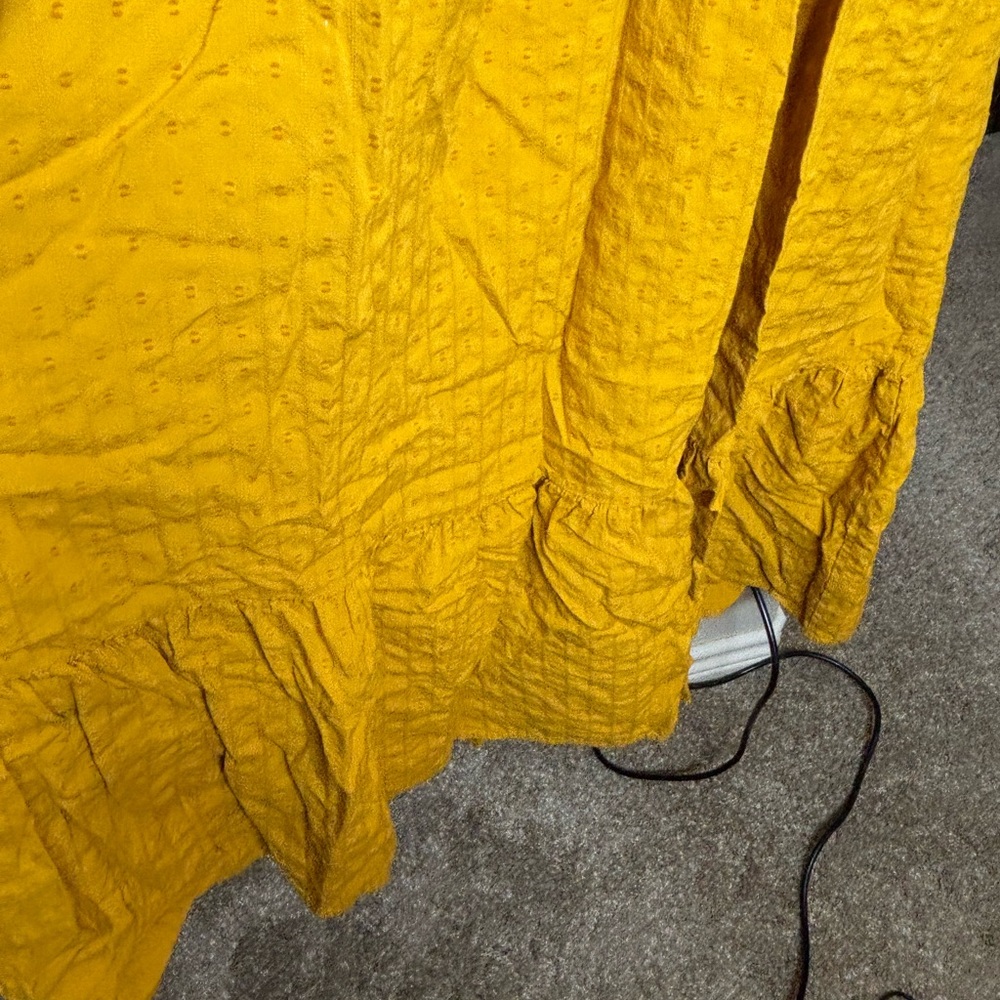 Universal Thread Collared Mustard 100% Cotton Dre… - image 6